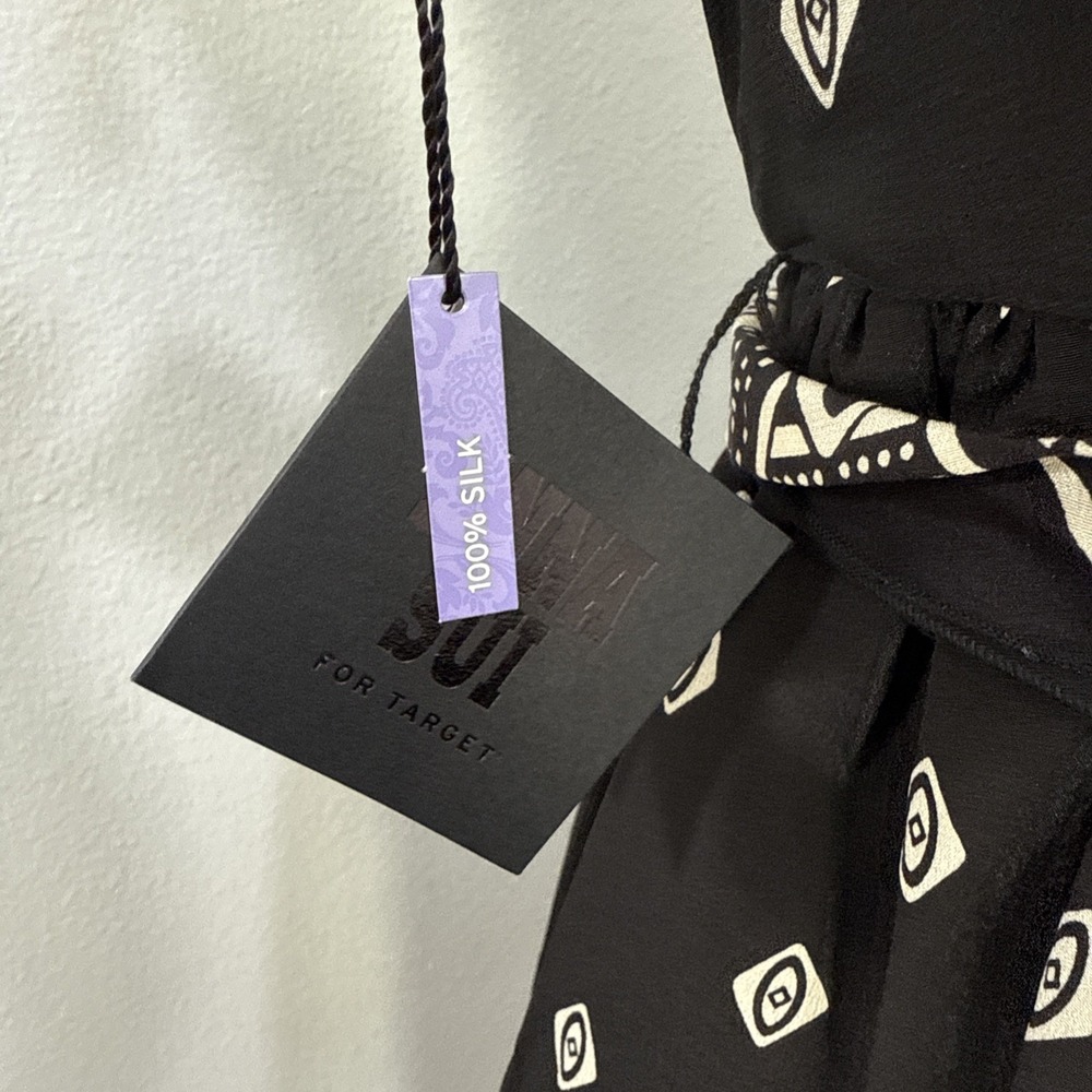 Anna Sui x Target Mini‎ Dress Womens S Silk Lined Wrap Boho Gossip Girl Inspired - Picture 5 of 13